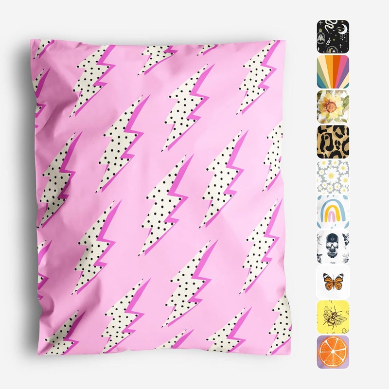 Package Mint 10x13 Poly Mailers – Lightning Bolt – Waterproof, Tear-Resistant Shipping Bags with Adhesive Seal – 50 Pack – - Image 1